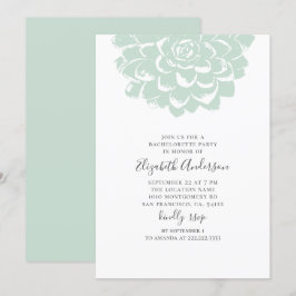 Mint sukkulent. Moderner Kaktus-Junggeselinnen-Abs Einladung