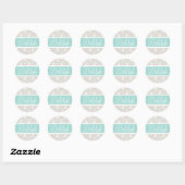 Mint Tan White Damask Custom Runder Aufkleber (Blatt)