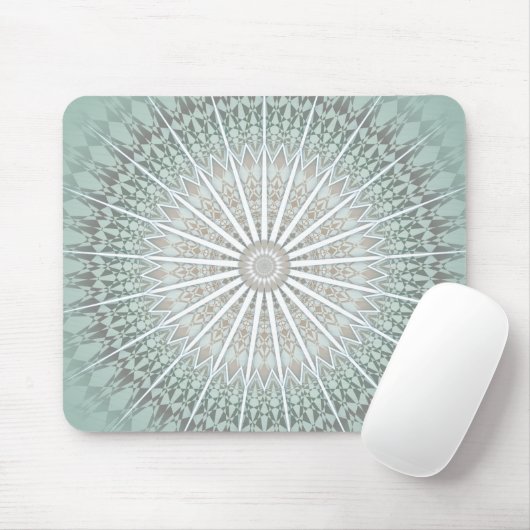 Mint Taupe Mandala Mousepad (Mit Mouse)