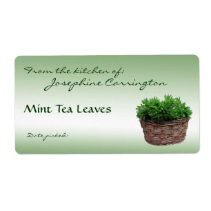 Mint Tea Blätter Labels