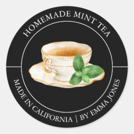 Mint Tea Modern Label Runder Aufkleber