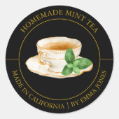 Mint Tea Modern Label Runder Aufkleber (Vorderseite)