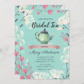 Mint Tea Party Bridal Dusche Einladung (Vorne/Hinten)