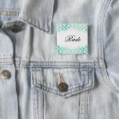 MINT & Teal Damast Braut Button (Beispiel)