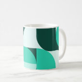Mint Teal Geometric Composition Kaffeetasse (VorderseiteRechts)