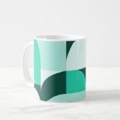 Mint Teal Geometric Composition Kaffeetasse (Vorderseite Links)