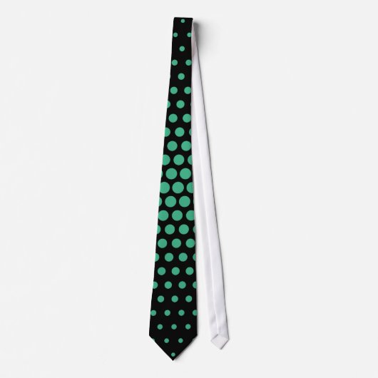 Mint Techno Dots Modern Black Krawatte (Vorderseite)