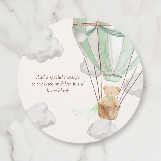 Mint Teddy Bear Danke, dass Sie beary First Birthd Geschenkanhänger (Rückseite)