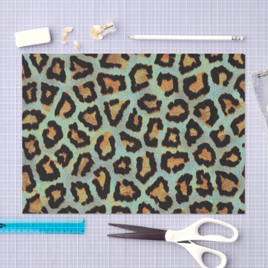 Mint Tee ich aquamarin Leopard Papier (Handwerk)