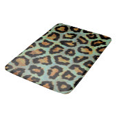 Mint Tee mir aquamarin Leopard-Druck Badematte (Schrägansicht)
