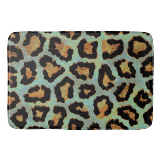 Mint Tee mir aquamarin Leopard-Druck Badematte (Vorderseite)