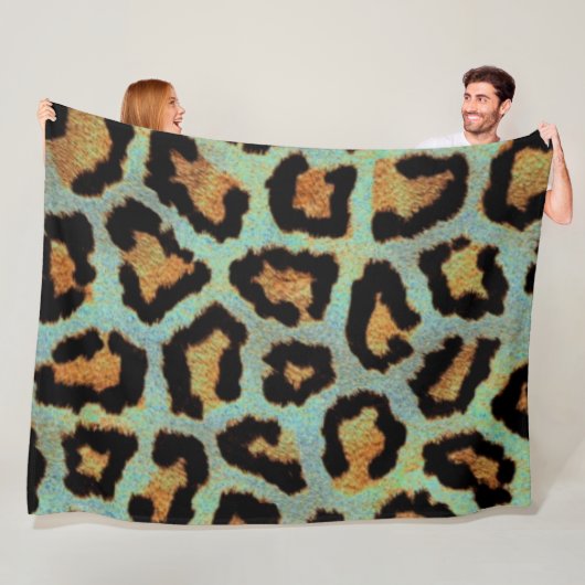 Mint Tee mir aquamarin Leopard-Druck Fleecedecke (Beispiel)