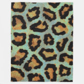 Mint Tee mir aquamarin Leopard-Druck Fleecedecke (Vorderseite)