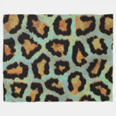 Mint Tee mir aquamarin Leopard-Druck Fleecedecke (Vorderseite (Horizontal))
