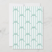 Mint To Be Bow Stripes Bridal Shower Einladung (Rückseite)
