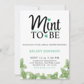 Mint to Be Mint Leaf Bridal Shower Einladung (Vorderseite)