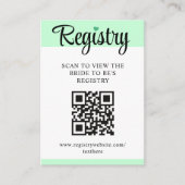 Mint to Be QR-Code-Hochzeitsregistry Brautparty Begleitkarte (Vorderseite)