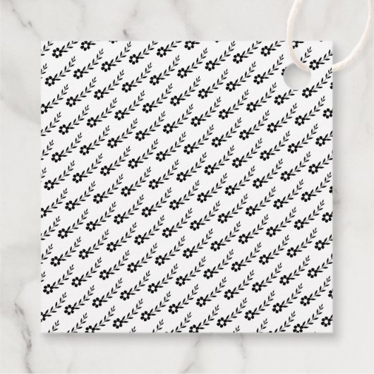 Mint to Be schwarze Typografie und Blume Hochzeit Geschenkanhänger (Rückseite)