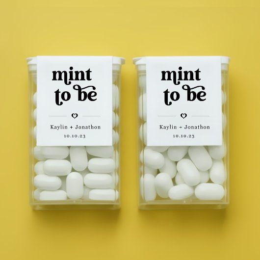 "Mint to Be" TicTac Mint Gum Wedding Favor Labels Adressaufkleber