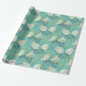 Mint Tropical Green Blätter Geschenkpapier (Ungerollt)