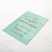 Mint Tropical Palm Leaf Hochzeit Folieneinladung (Gedreht)