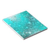 Mint Türkis Folienhintergrund Notizblock (angewinkelt)