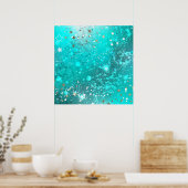 Mint Türkis Folienhintergrund Poster (Küche)