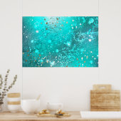 Mint Türkis Folienhintergrund Poster (Küche)