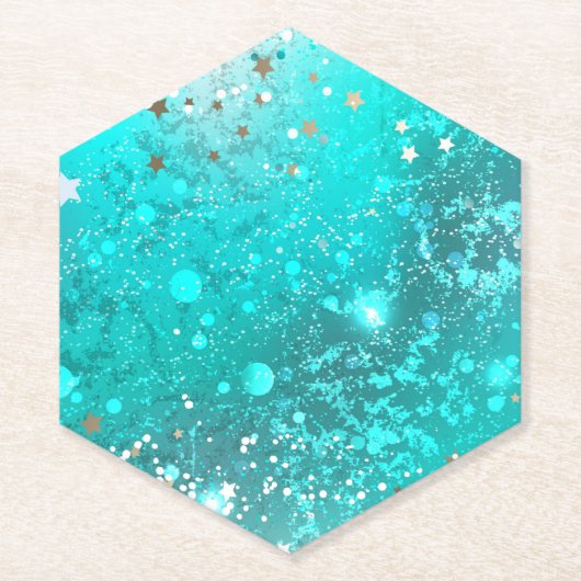 Mint Türkis Folienhintergrund Untersetzer (Vorderseite)
