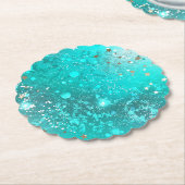 Mint Türkis Folienhintergrund Untersetzer (angewinkelt)