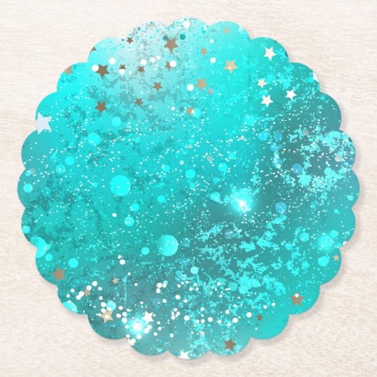 Mint Türkis Folienhintergrund Untersetzer (Vorderseite)