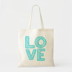 Mint Türkis Liebe Typografie Doodle Hochzeitstasch Tragetasche