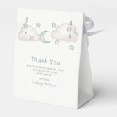 Mint Turquoise Boy Baby Dusche Geschenkschachtel (Rückseite)