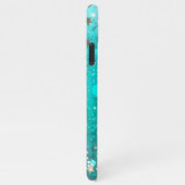 Mint Turquoise Foil Background iPhone Hülle (Rechte Seite)