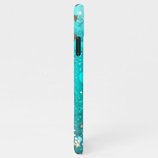 Mint Turquoise Foil Background iPhone Hülle (Rechte Seite)