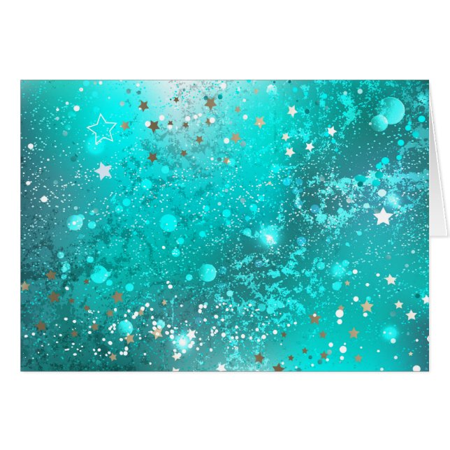 Mint Turquoise Foil Hintergrund (Vorderseite (Horizontal))