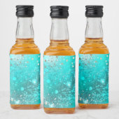 Mint Turquoise Foil Hintergrund Alkoholflaschenetikett (Flaschen)