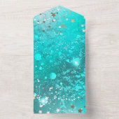 Mint Turquoise Foil Hintergrund All In One Einladung (Innen Boden)