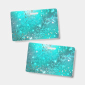 Mint Turquoise Foil Hintergrund Ausweis (Vorder- & Rückseite)