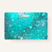 Mint Turquoise Foil Hintergrund Ausweis (Rückseite)