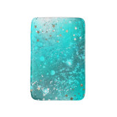 Mint Turquoise Foil Hintergrund Badematte (Vorderseite Vertikal)