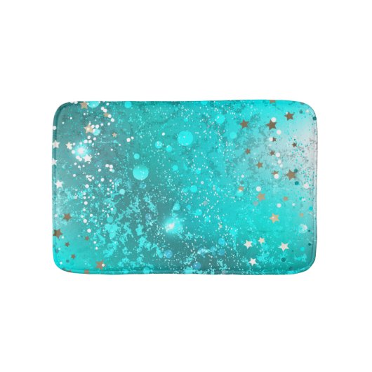 Mint Turquoise Foil Hintergrund Badematte (Vorderseite)