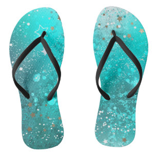 Mint Turquoise Foil Hintergrund Badesandalen