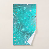 Mint Turquoise Foil Hintergrund Badhandtuch Set (Handtuch)