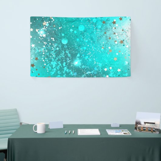 Mint Turquoise Foil Hintergrund Banner (Messeveranstaltung)