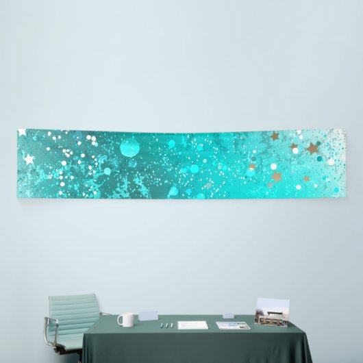 Mint Turquoise Foil Hintergrund Banner (Messeveranstaltung)