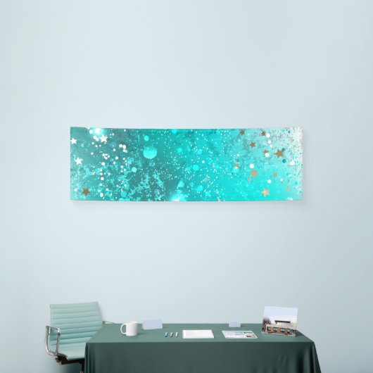 Mint Turquoise Foil Hintergrund Banner (Messeveranstaltung)