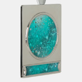 Mint Turquoise Foil Hintergrund Banner-Ornament Silber (Rechts)