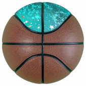 Mint Turquoise Foil Hintergrund Basketball (Rechts)
