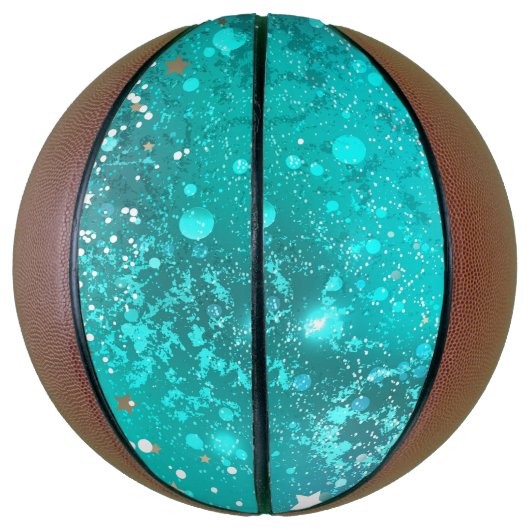 Mint Turquoise Foil Hintergrund Basketball (Vertikal)